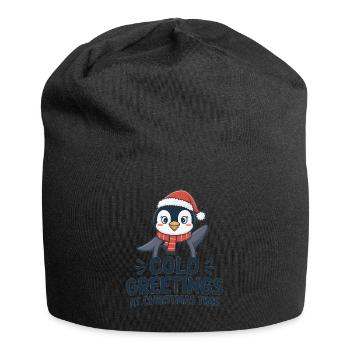 Salutations sympas au moment de Noël – Penguin - Bonnet en jersey - noir - Devant