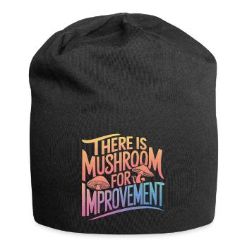 Pilz Pilze Funghi Champignon - Jersey-Beanie - Schwarz - Vorne