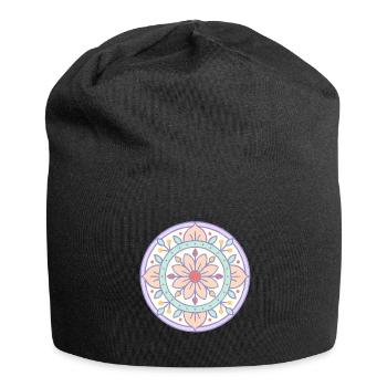 Mandala with risograph effect - Jersey Beanie - black - Front