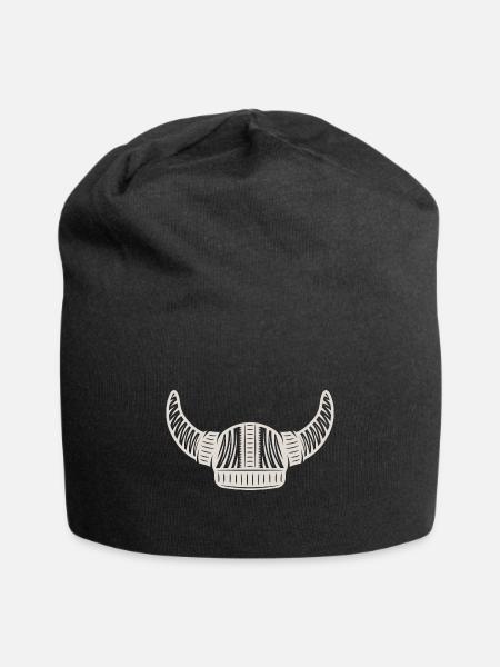Wikingerhelm - Jersey-Beanie - Schwarz