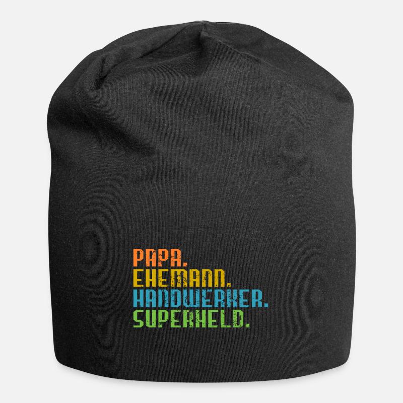 Papa Ehemann Handwerker Held Geschenk Vater - Jersey-Beanie - Schwarz
