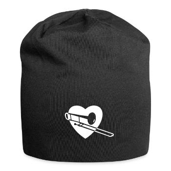 Trombone in the heart - Jersey Beanie - black - Front