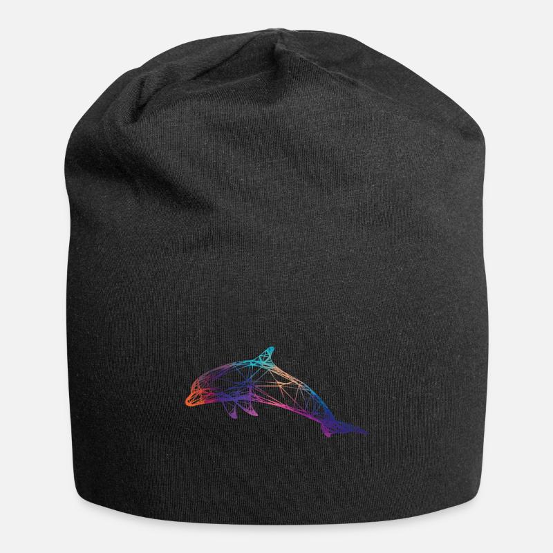 3D dolphin - Jersey Beanie - black
