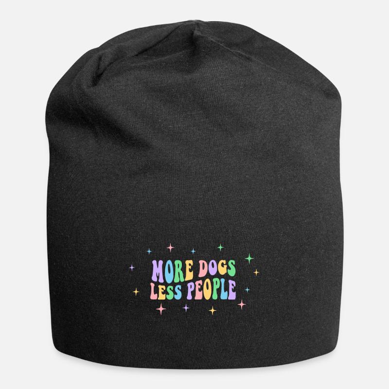 Più cani, meno persone - Design retrò groovy - Beanie in jersey - nero