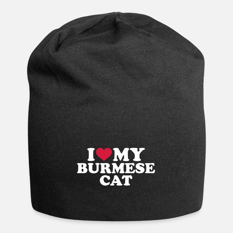 Birma Katze - Jersey-Beanie - Schwarz
