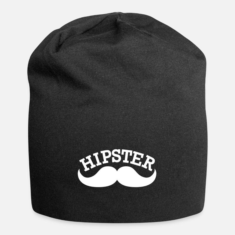 Hipster - Jersey-Beanie - Schwarz
