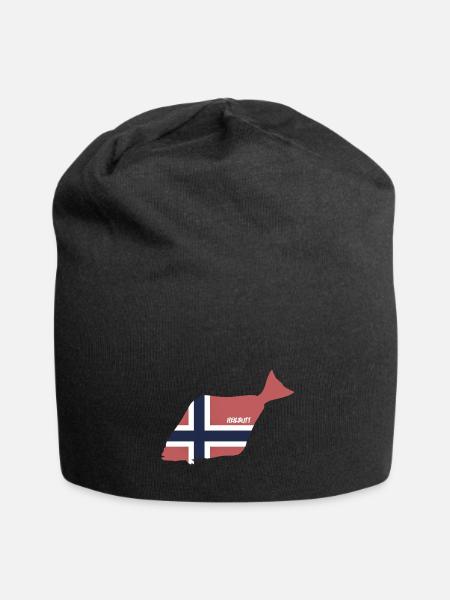 Heilbutt Norwegen - Angeln - Jersey-Beanie - Schwarz