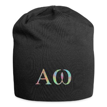 Alpha and Omega A and O - Christian symbol - Jersey Beanie - black - Front