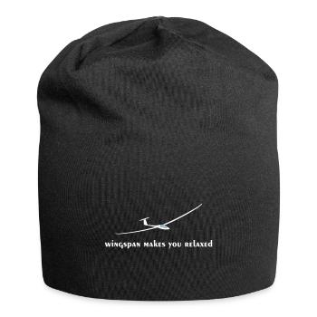 Spannweite lustiger Spruch Segelflieger Pilot - Jersey-Beanie - Schwarz - Vorne