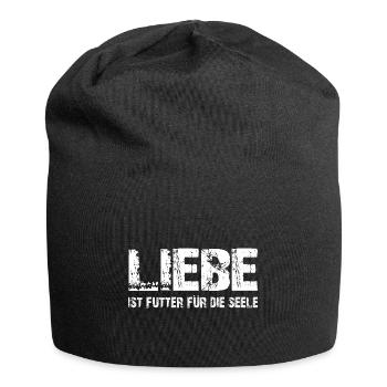 Liebe gut für die Seele - Liebe ist die Basis - Jersey-Beanie - Schwarz - Vorne