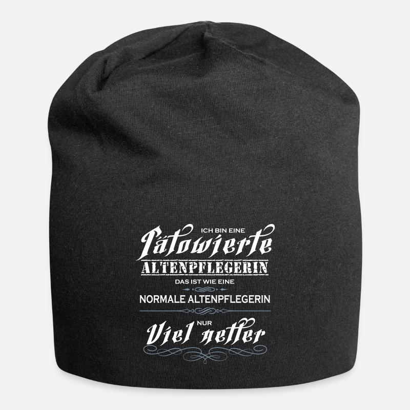 Tätowierte Altenpflegerin ist netter! - Jersey-Beanie - Schwarz