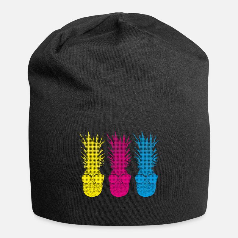 Pop Art Pinapples > Three Neon Colored Fruits - Jersey-Beanie - Schwarz