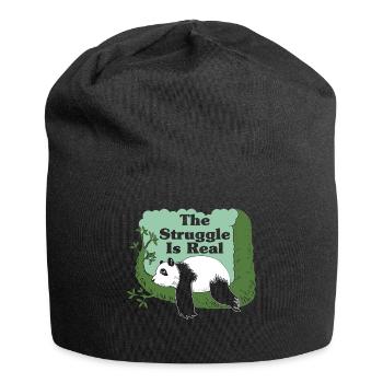 The Struggle Is Real Funny Panda Face Gift - Jersey Beanie - black - Front