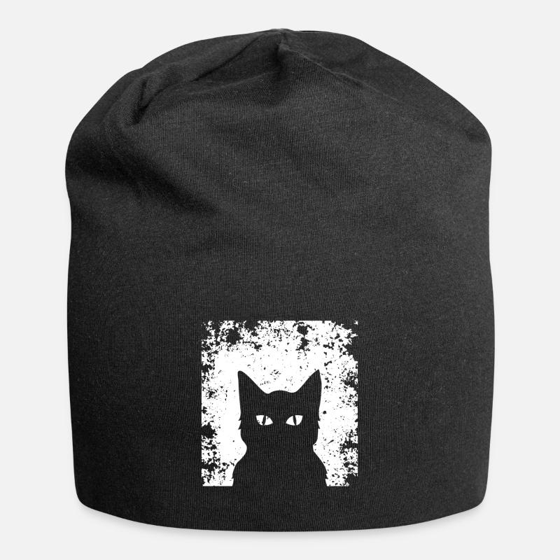Great cats silhouette ! Gift idea cat - Jersey Beanie - black