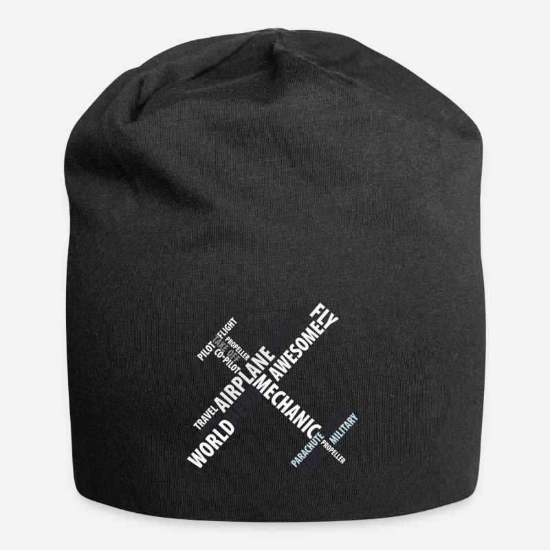 Flugzeug - Jersey-Beanie - Schwarz