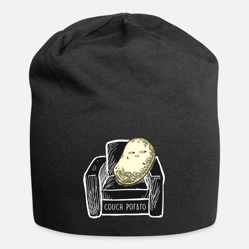 Potato Couch Potato Lazy Gift Idea - Jersey Beanie - black