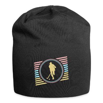 Joueur de hockey - Bonnet en jersey - noir - Devant