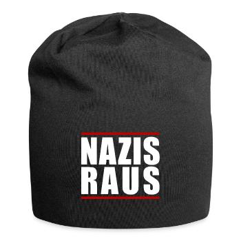 NAZIS RAUS - Jersey-Beanie - Schwarz - Vorne