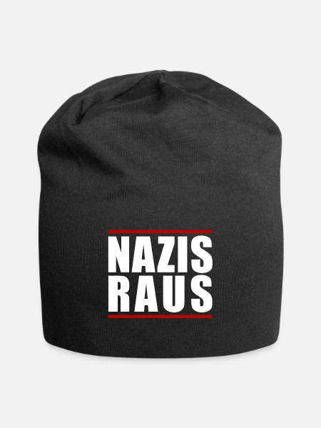 NAZIS RAUS - Jersey-Beanie - Schwarz