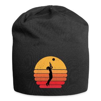 Volleyball Silhouette Sunrise Set Gift - Jersey Beanie - black - Front
