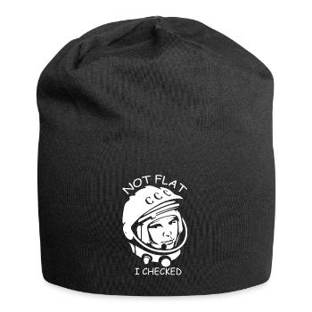 Not Flat I Checked Gagarin Geschenk - Jersey-Beanie - Schwarz - Vorne