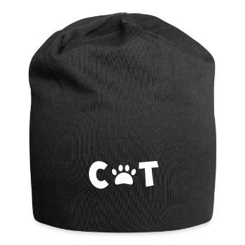 chat - chat - Bonnet en jersey - noir - Devant