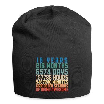 Cadeau adulte anniversaire 18 ans - Bonnet en jersey - noir - Devant