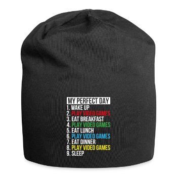 Zocken Gamer Online Spruch Geschenk - Jersey-Beanie - Schwarz - Vorne