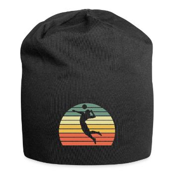 Volleyball jump spike silhouette gift - Jersey Beanie - black - Front