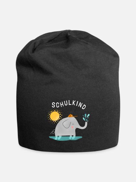 Schulkind Elephant | Schulbeginn | Geschenkidee - Jersey-Beanie - Schwarz