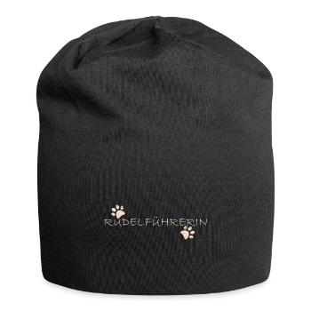 Hunde Pfote Rudel Hundehalter Spruch Geschenk - Jersey-Beanie - Schwarz - Vorne