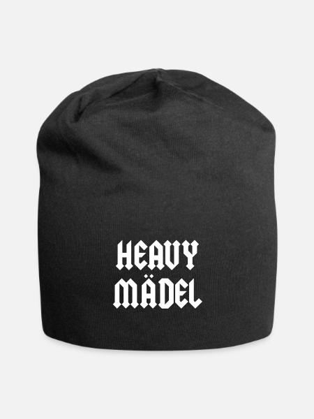 Heavy Mädel Metal Metallerin Geschenk - Jersey-Beanie - Schwarz
