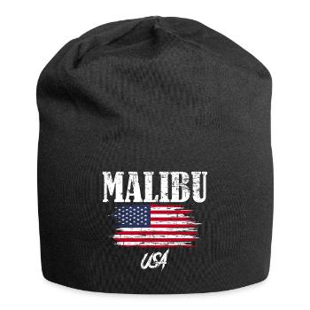 USA Fahne Malibu Urlaub Sommer Geschenk - Jersey-Beanie - Schwarz - Vorne