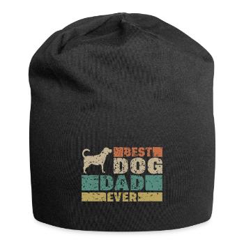 Best Dog Dad ever Vater Spruch Geschenk - Jersey-Beanie - Schwarz - Vorne