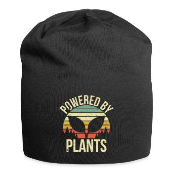 Powered by Plants Geschenk - Jersey-Beanie - Schwarz - Vorne