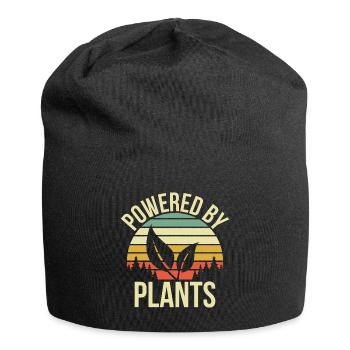 Powered by plants Geschenk - Jersey-Beanie - Schwarz - Vorne