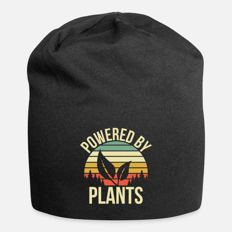 Powered by plants gift - Jersey Beanie - black