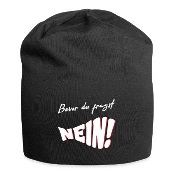 Before you ask NO - Jersey Beanie - black - Front