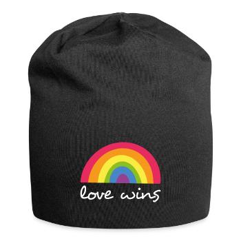love wins lgbt Geschenk - Jersey-Beanie - Schwarz - Vorne