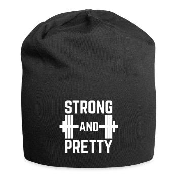Cadeau de remise en forme forte et jolie - Bonnet en jersey - noir - Devant