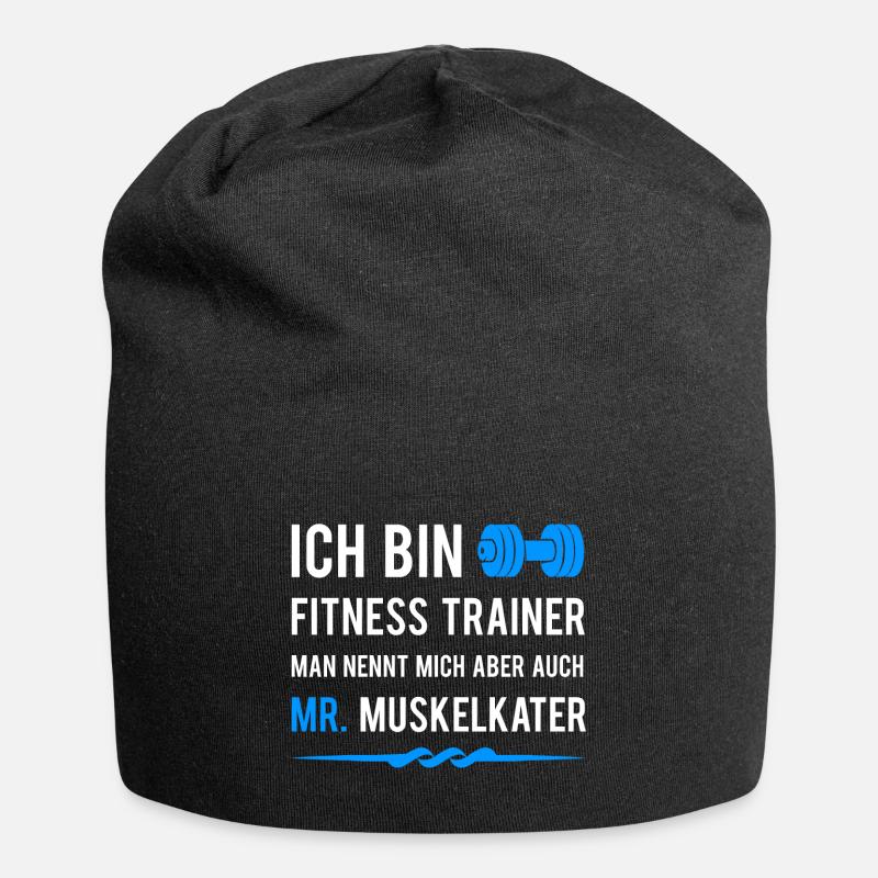 Fitnesstrainer - Jersey-Beanie - Schwarz