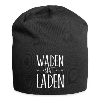 Waden statt Laden Fahrrad Bike Geschenk - Jersey-Beanie - Schwarz - Vorne