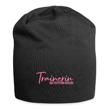 Trainerin aus tiefstem Herzen Trainer Geschenk - Jersey-Beanie - Schwarz - Vorne