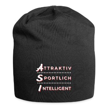 ASI - Attraktiv Sportlich Intelligent - Jersey-Beanie - Schwarz - Vorne