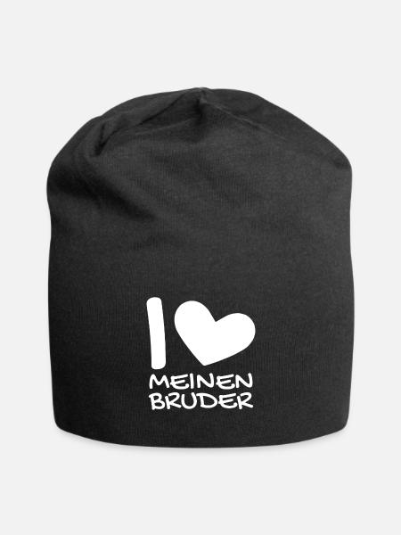 Ich liebe meinen Bruder - Jersey-Beanie - Schwarz