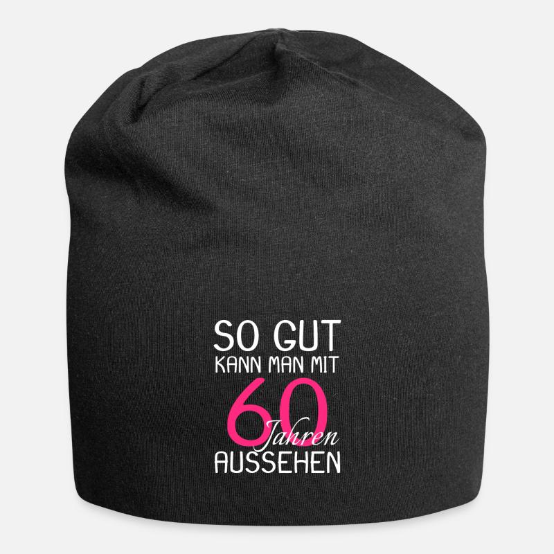 60 Geburtstag - Jersey-Beanie - Schwarz