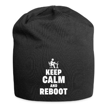Keep Calm and Reboot Admin Sysadmin Geschenk - Jersey-Beanie - Schwarz - Vorne