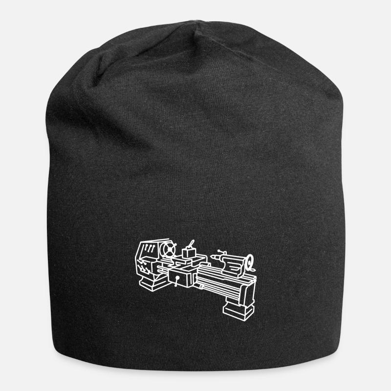 Lathe mechanic workshop gift - Jersey Beanie - black