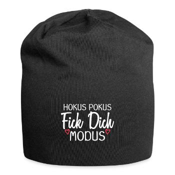 Hokus Pokus Fick dich Modus - Jersey-Beanie - Schwarz - Vorne