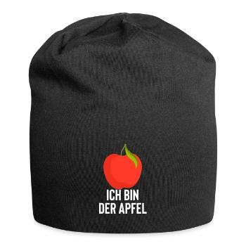 Vater Sohn Partnerlook Apfel Stamm Sprichwort V2 - Jersey-Beanie - Schwarz - Vorne